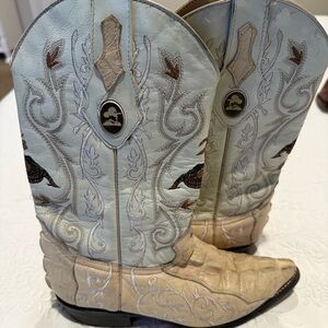 Joe Boots Caiman J Toe Cowboy Embroidered Western Boots size 7.5